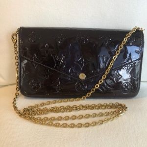 Louis Vuitton, Bags, Louis Vuitton Pochette Felicie Monogram Vernis  Leather Cross Body Bag